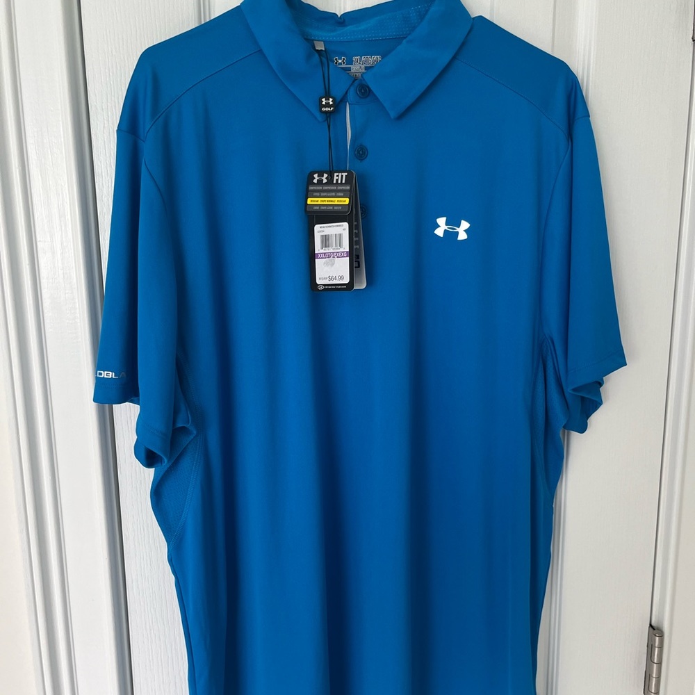 New with tags XXL Blue Under Armor polo